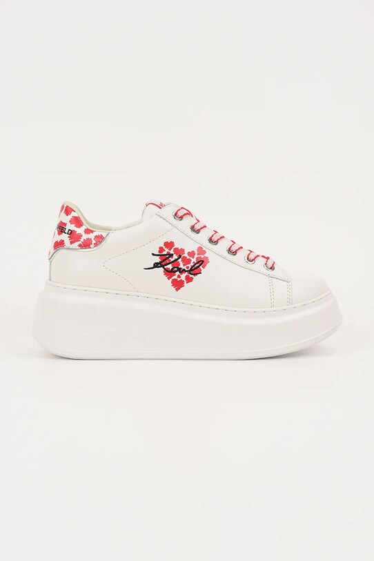 Кожаные кроссовки Karl Lagerfeld ANAKAPRI платформа белый KL63518V.01D