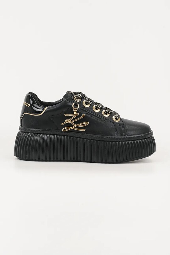 Karl Lagerfeld sneakersy skórzane KREEPER LO platforma czarny KL42376A.00G
