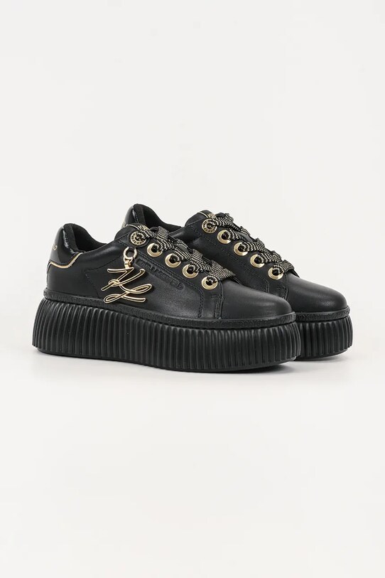Karl Lagerfeld sneakersy skórzane KREEPER LO KL42376A.00G czarny AW25
