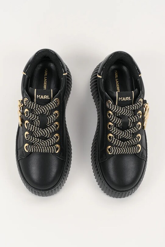 Karl Lagerfeld sneakersy skórzane KREEPER LO czarny KL42376A.00G
