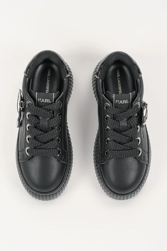 Karl Lagerfeld sneakersy skórzane KREEPER LO czarny KL42376T.00X