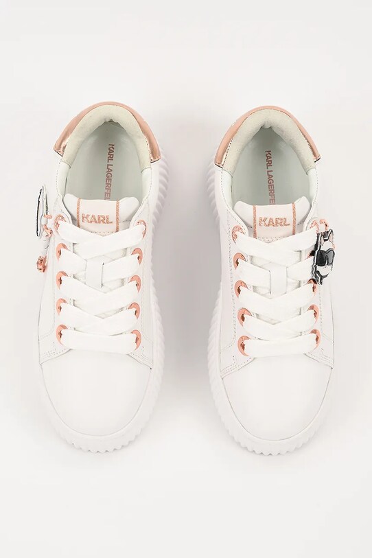 Karl Lagerfeld sneakersy skórzane KREEPER LO biały KL42376T.01P