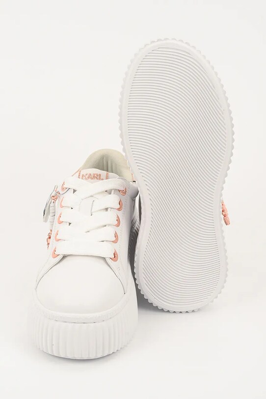 Karl Lagerfeld sneakersy skórzane KREEPER LO KL42376T.01P biały