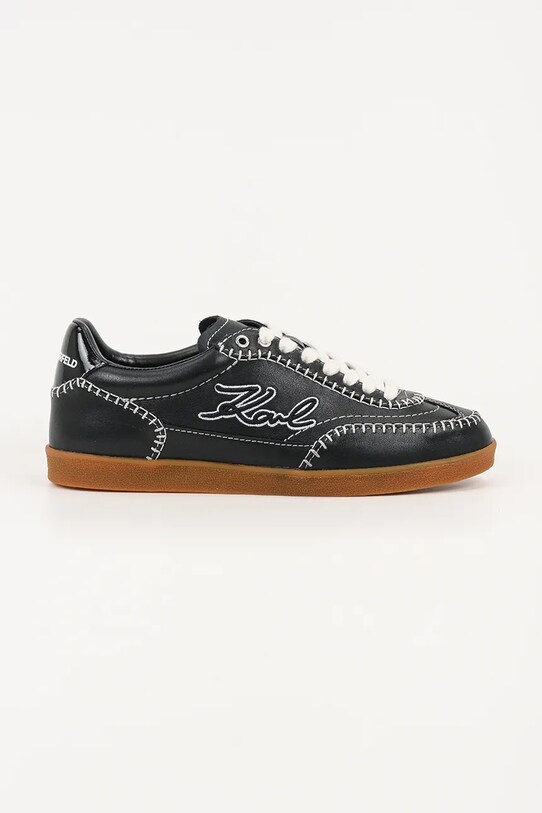 Karl Lagerfeld sneakersy skórzane KANDIDATE Planet friendly czarny KL63810A.000