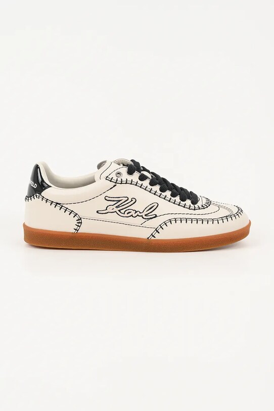 Karl Lagerfeld sneakersy skórzane KANDIDATE Planet friendly beżowy KL63810A.0T1