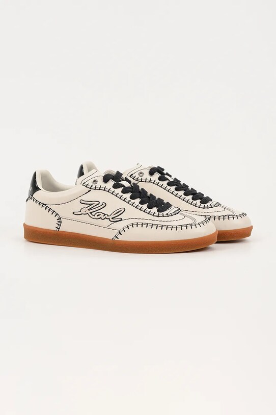 Karl Lagerfeld sneakersy skórzane KANDIDATE KL63810A.0T1 beżowy AW25