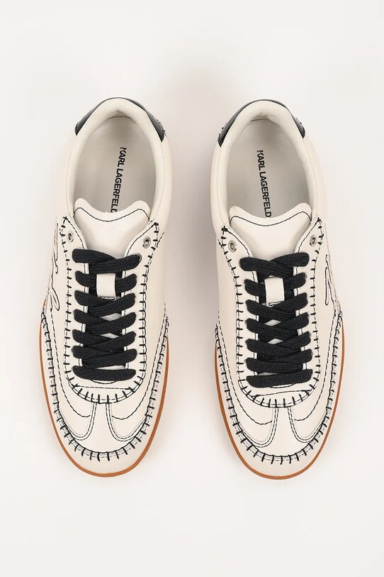 Karl Lagerfeld sneakersy skórzane KANDIDATE beżowy KL63810A.0T1