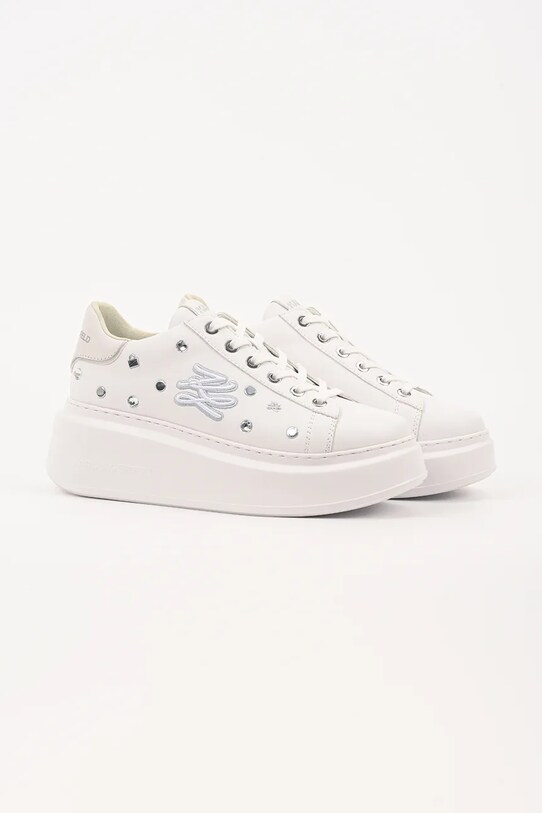 Karl Lagerfeld sneakersy skórzane ANAKAPRI KL63528.01S biały AW25