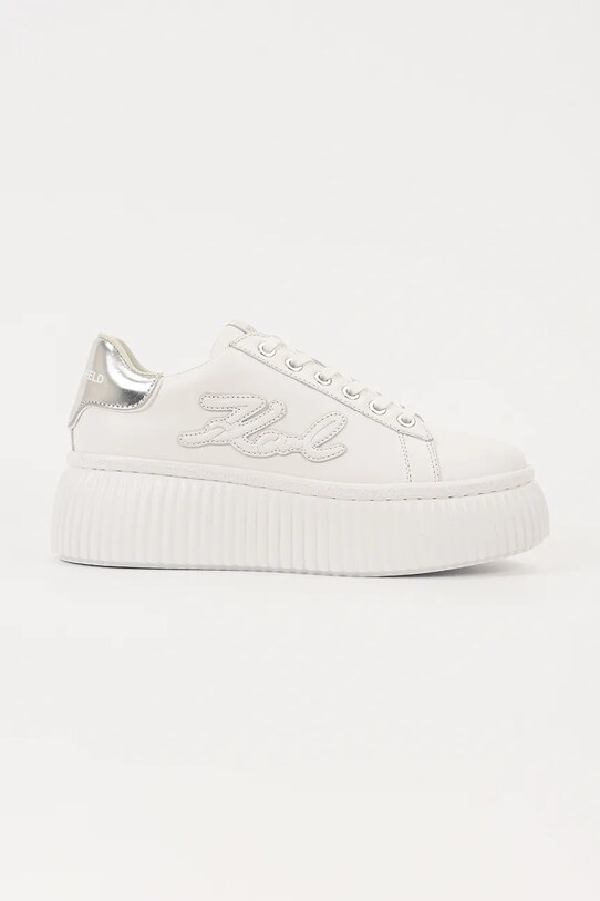 Karl Lagerfeld sneakersy skórzane KREEPER LO platforma biały KL42311A.01S