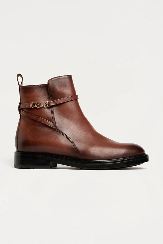Karl Lagerfeld bőr csizma BLAKE nem szigetelt barna KL41444.033
