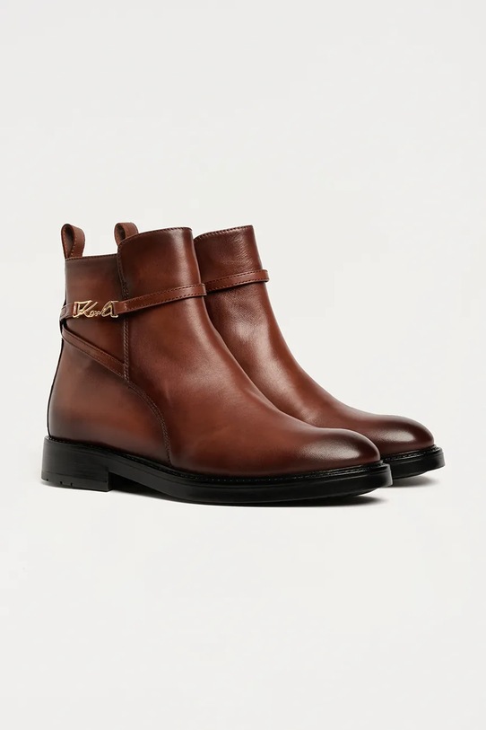 Karl Lagerfeld bőr csizma BLAKE KL41444.033 barna AW25