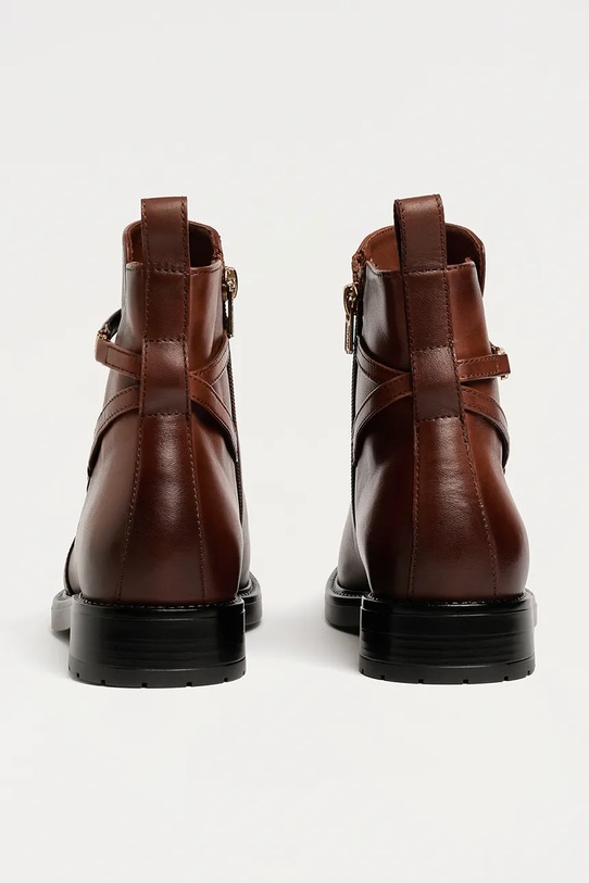 Cipők Karl Lagerfeld bőr csizma BLAKE KL41444.033 barna