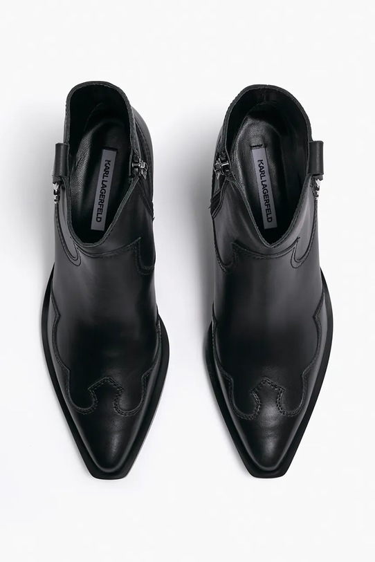 Karl Lagerfeld bőr cowboy csizma KANSAS NFT fekete KL33265.000
