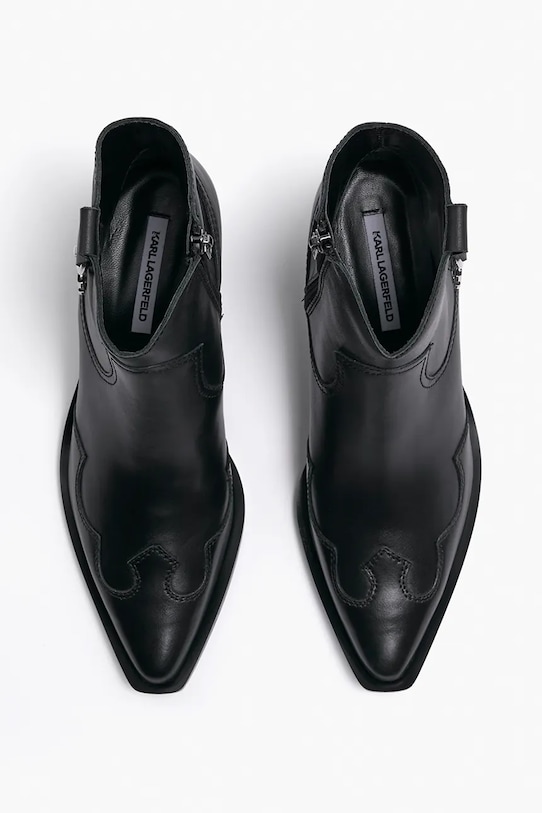 Karl Lagerfeld kowbojki skórzane KANSAS NFT czarny KL33265.000