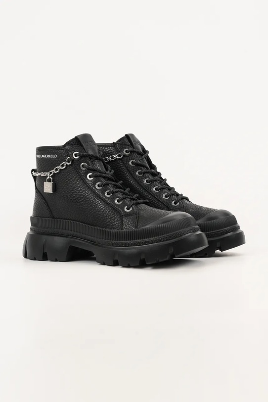 Karl Lagerfeld sneakersy skórzane TREKKA MAX KL43542.100 czarny AW25
