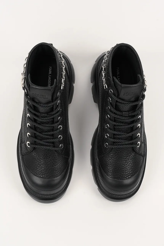 Karl Lagerfeld sneakersy skórzane TREKKA MAX czarny KL43542.100