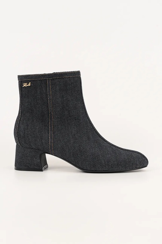 Karl Lagerfeld botki skórzane BONNIE nieocieplane czarny KL30351A.DAA