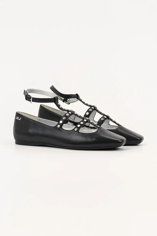 Karl Lagerfeld baleriny skórzane KONNIE KL40189.000 czarny AW25