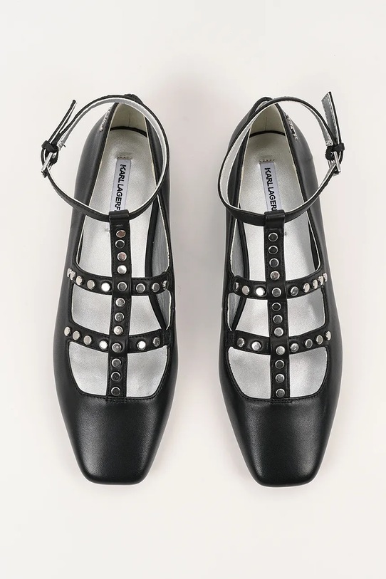 Karl Lagerfeld baleriny skórzane KONNIE czarny KL40189.000