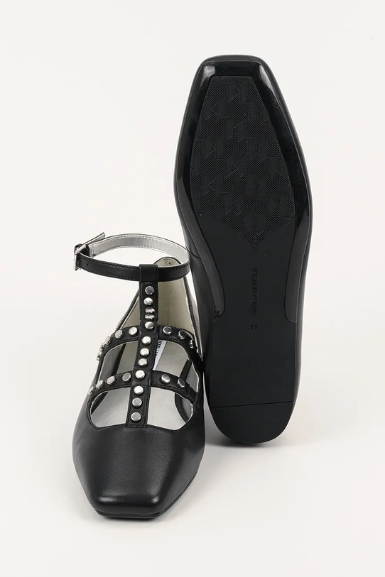 Karl Lagerfeld baleriny skórzane KONNIE KL40189.000 czarny