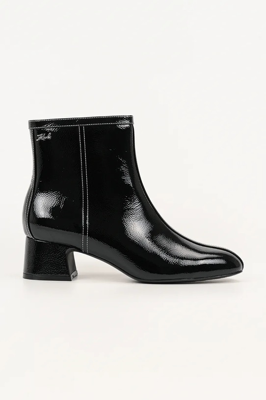 Karl Lagerfeld bőr csizma BONNIE magas fekete KL30351.100