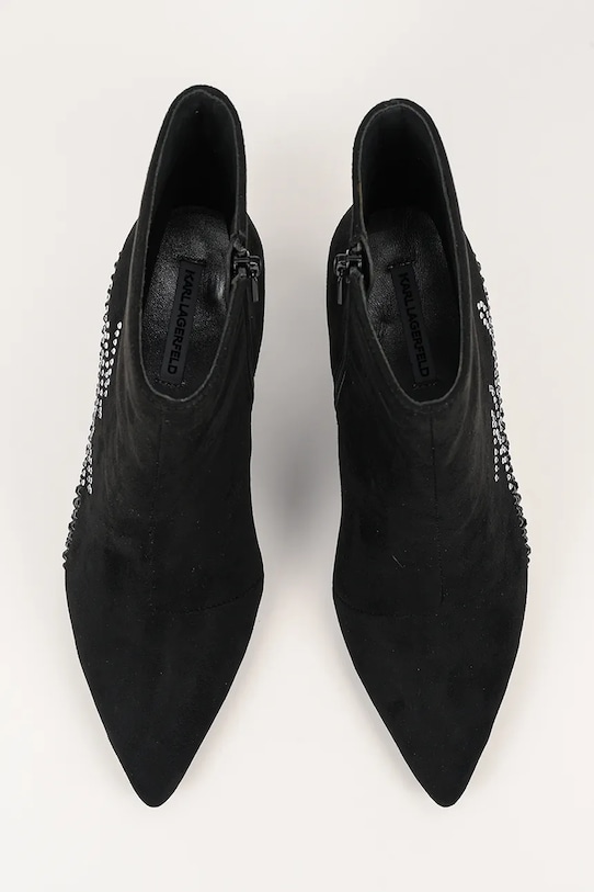 Karl Lagerfeld cizme din piele întoarsă SIENNA negru KL32743A.50S