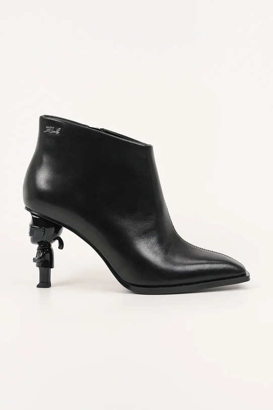 Karl Lagerfeld bőr csizma KARL NFT HEEL magas fekete KL39135.000