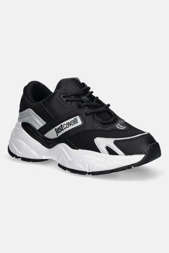 Just Cavalli sneakersy tekstylny czarny 79RA3SL2ZSD67LS1