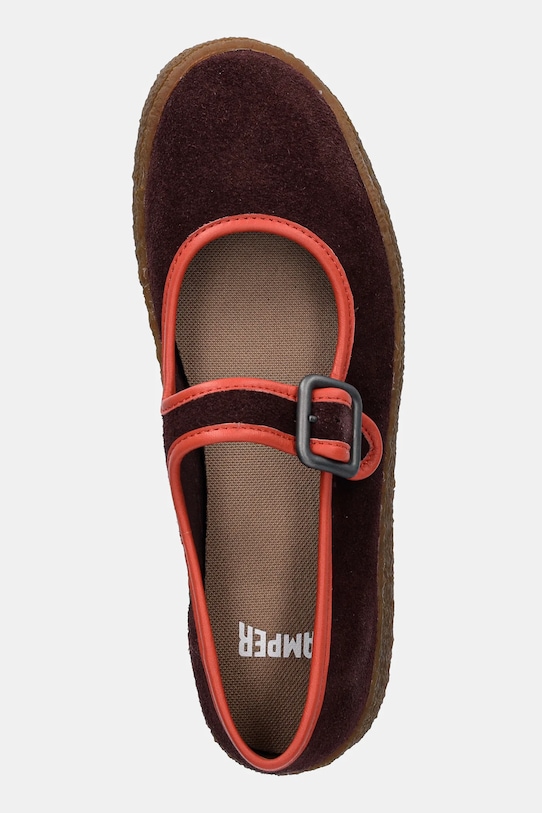 Μπαλαρίνες σουέτ Camper Peu Terreno μπορντό K201825.001