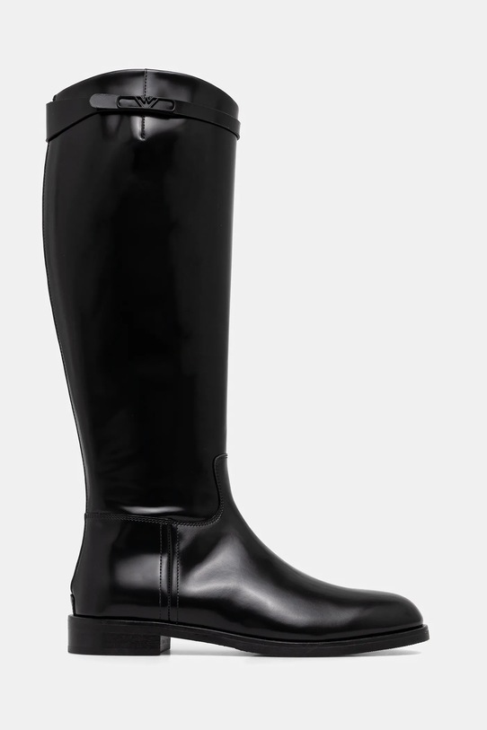 Emporio Armani kozaki skórzane EW002913.AF17517.UC001 czarny AW25