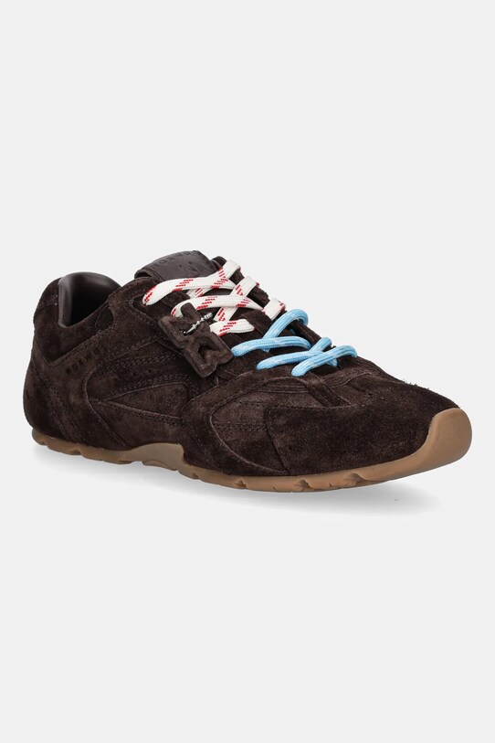 Nokwol sneakers din piele întoarsă Atlas plată maro Atlas.Brown.Suede