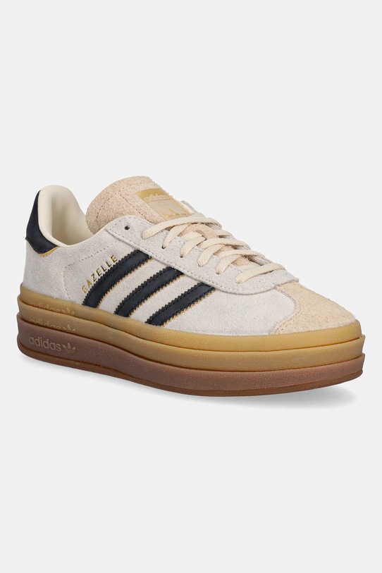 Σουέτ αθλητικά παπούτσια adidas Originals Gazelle Bold δέρμα σαμουά μπεζ JS3892