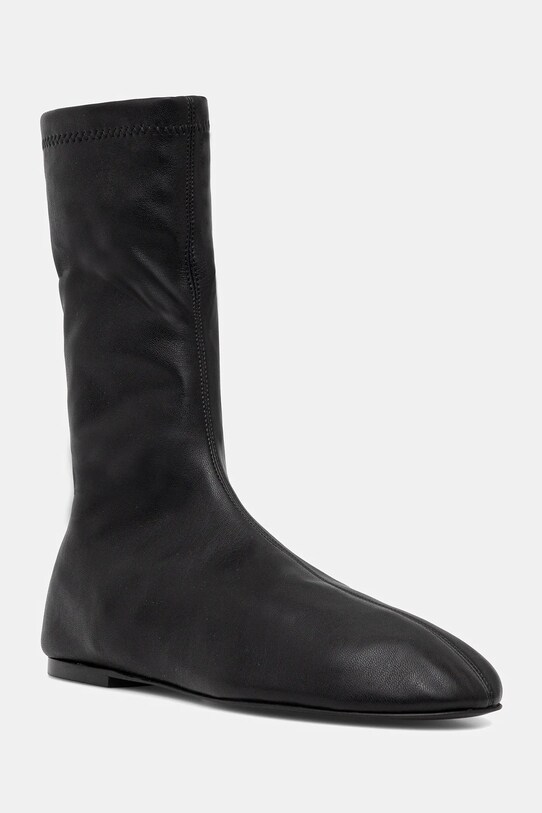 Proenza Schouler botki skórzane Tee płaski czarny SH253061.F005FR.001