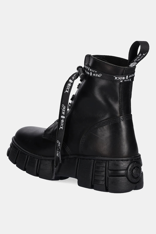 Scarpe New Rock stivali da motociclista in pelle CRUST NEGRO + TOWER CASCO M.WALL084NP.C8 nero
