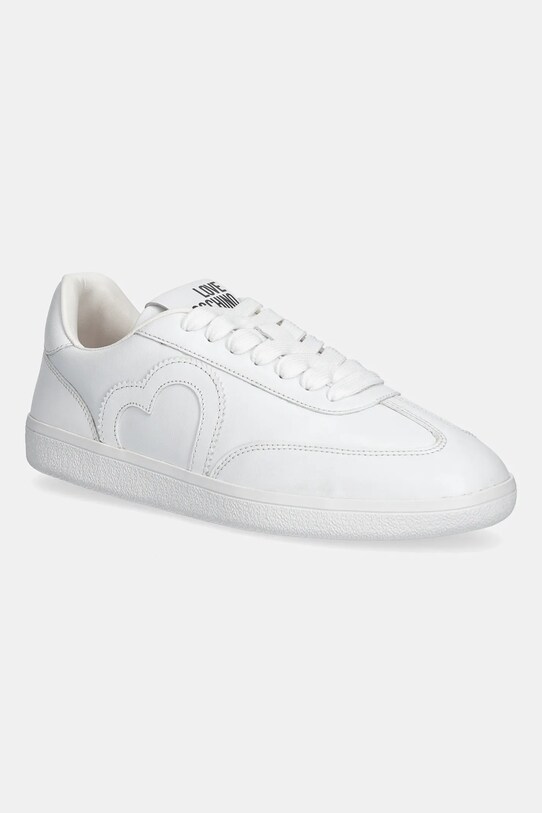 Love Moschino sneakersy skórzane płaska biały JA15112G1NIA0100