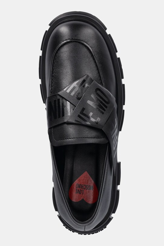 Usnjeni mokasini Love Moschino črna JA10155G1NIAX000