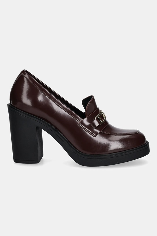 Кожени обувки с дебел ток Love Moschino JA1018AG1NJD0556 бордо AW25