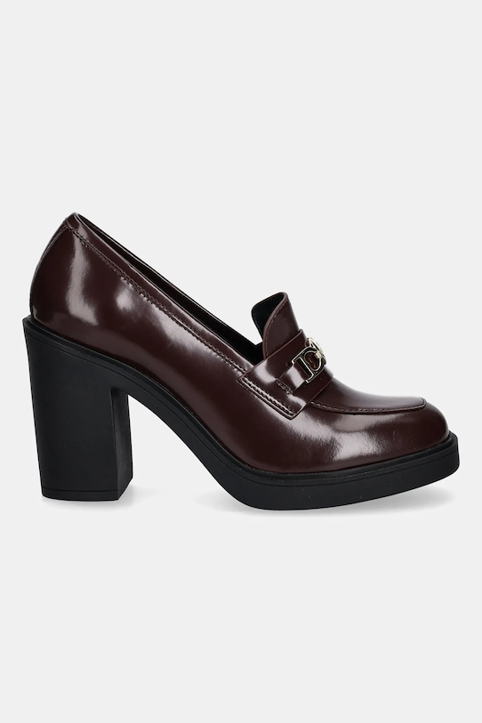 Кожени обувки с дебел ток Love Moschino JA1018AG1NJD0556 бордо AW25