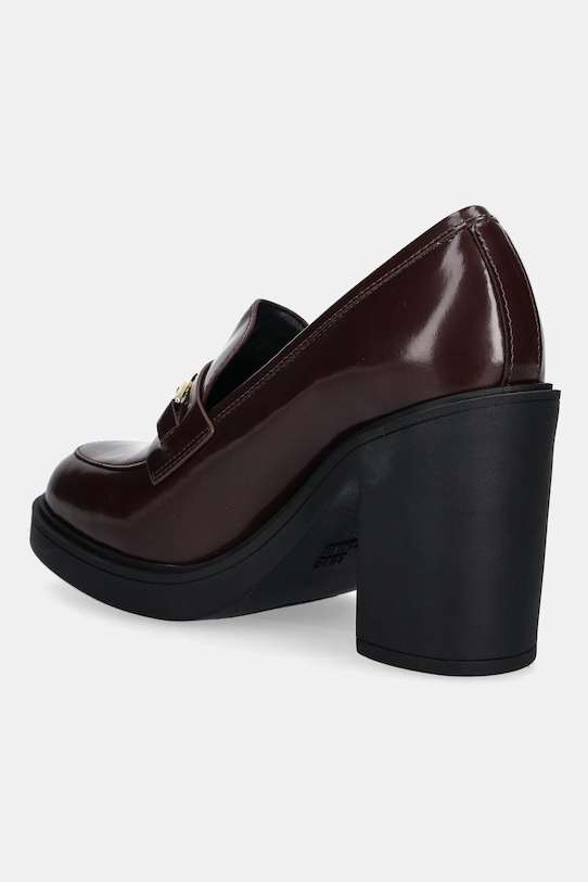 Обувки Кожени обувки с дебел ток Love Moschino JA1018AG1NJD0556 бордо