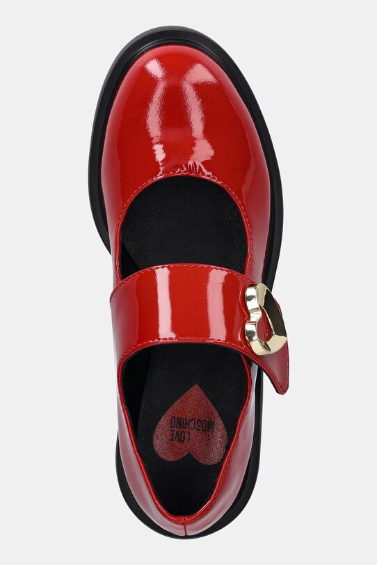 Love Moschino baleriny skórzane czerwony JA10114G1NIH0500
