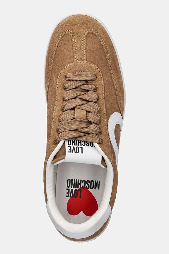 Love Moschino sneakersy zamszowe beżowy JA15112G1NIG0104