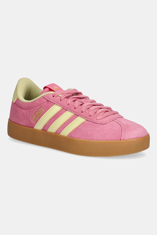 Semišové tenisky adidas Vl Court 3.0 imitace kůže růžová JR8647