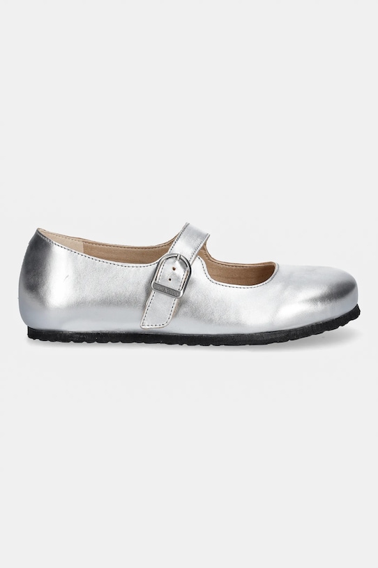 Kožené balerínky Birkenstock Santa Clarita 1030679 strieborná AW25