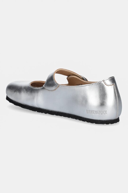 Obuwie Birkenstock baleriny skórzane Santa Clarita 1030679 srebrny