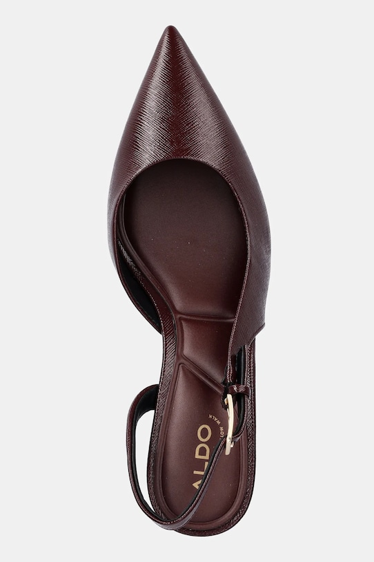 Aldo szpilki skórzane JEANNY bordowy 14116812.JEANNY