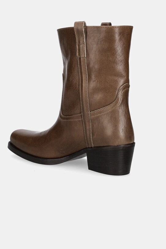 Scarpe Weekend Max Mara stivaletti alla caviglia in pelle Ranch 2525796034600.MUD marrone
