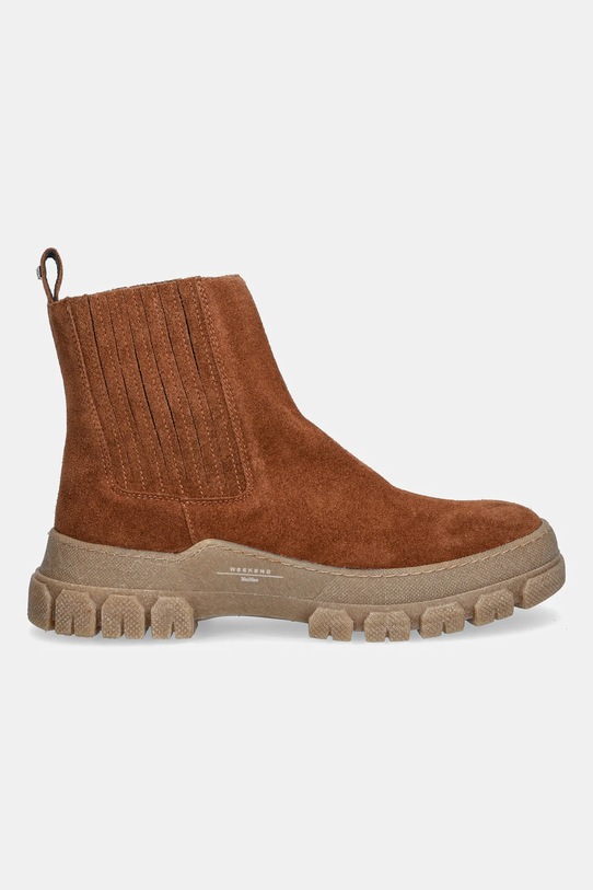 Weekend Max Mara sztyblety zamszowe Genepi 2525796035600.TOBACCO brązowy AW25