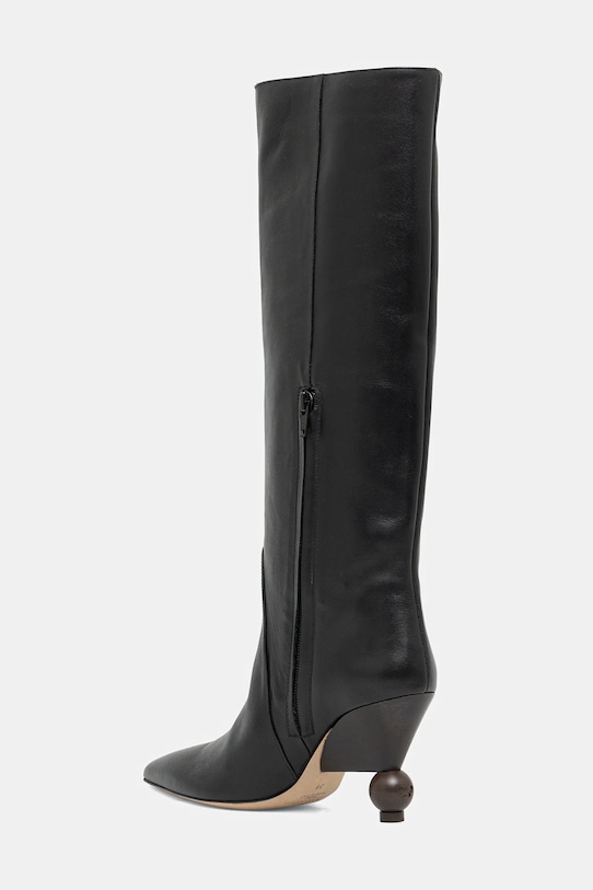 Încălțăminte Weekend Max Mara ghete de piele Tasca 2525796075600.BLACK negru