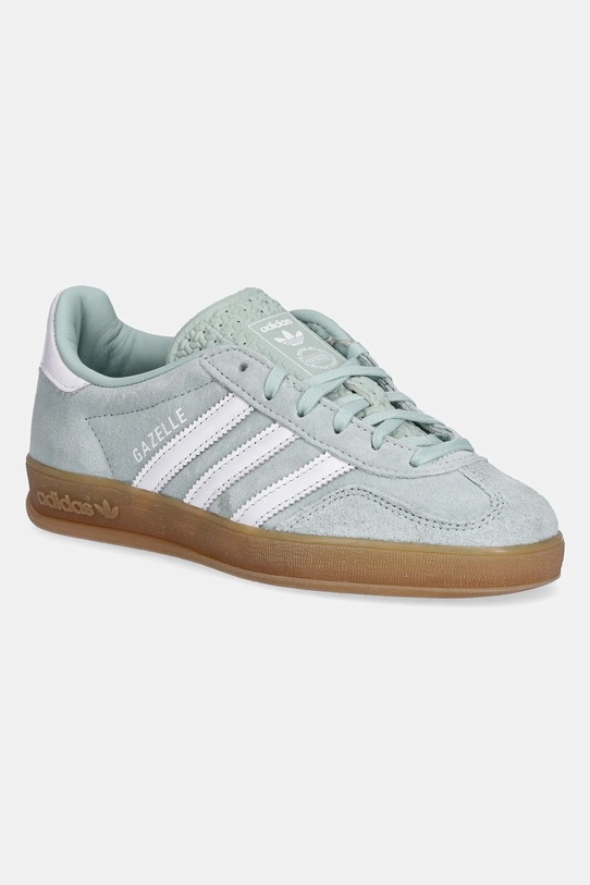 Σουέτ αθλητικά παπούτσια adidas Originals Gazelle Indoor W φλατ τιρκουάζ JS1396