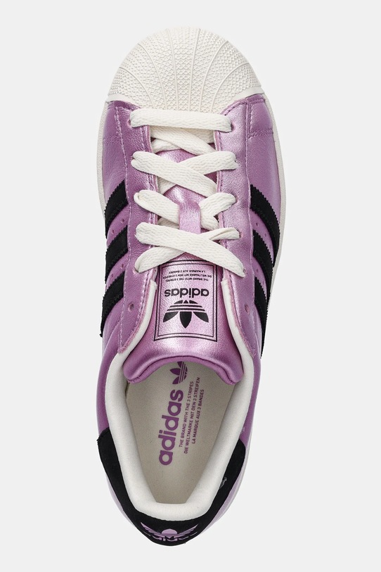 Δερμάτινα αθλητικά παπούτσια adidas Originals Superstar II W μωβ JS4008